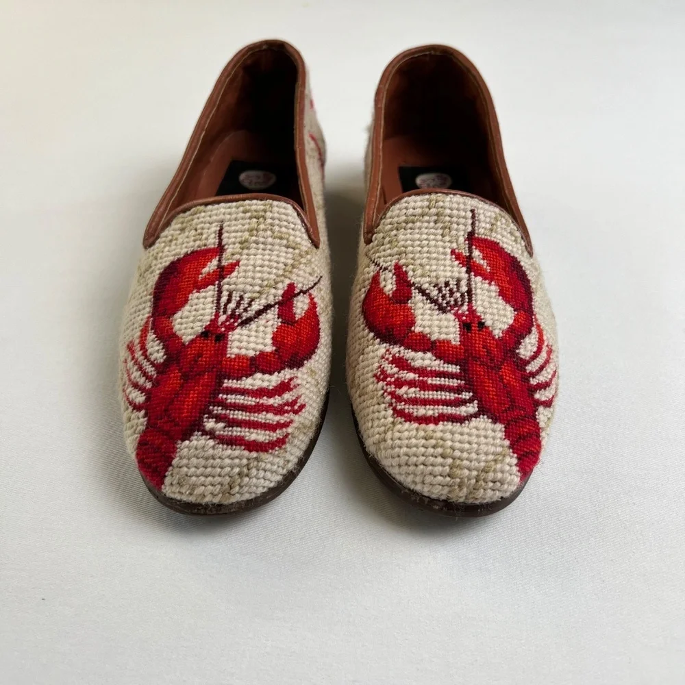 *FIRM PRICE* By Paige Lobster Needlepoint Loafers